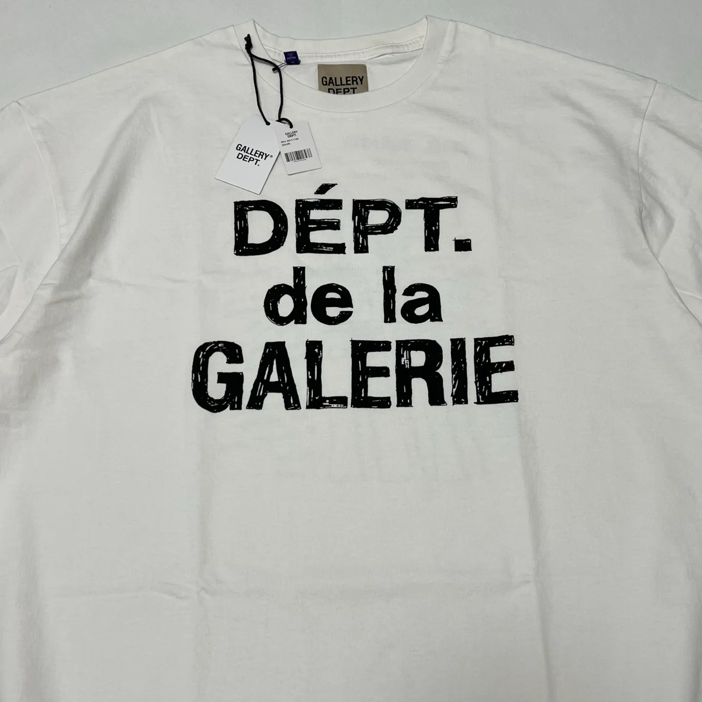 GALLERY DEPT. MOODY TEE/WHITE New in stock graffiti French/design draft printed TEE white S-XL original consistent OE yarn tube weaving seamless fabric authentic level printing restoration authentic consistent accessories